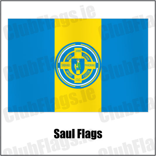 Saul Flags with the club crest and colours, Down GAA - ClubFlags.ie