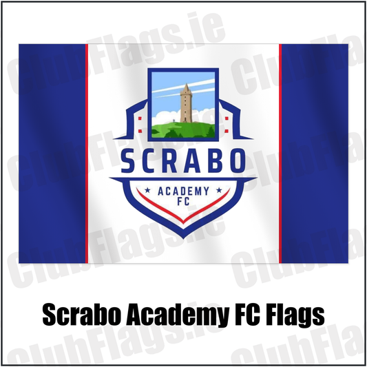 Scrabo Academy FC Flags with the club crest and colours, Down Football - ClubFlags.ie