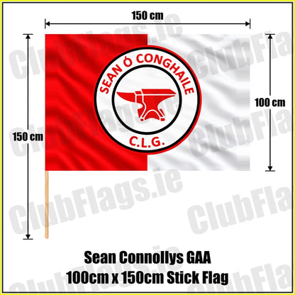Sean Connollys GAA 100cm x 150cm Stick Flag - ClubFlags.ie