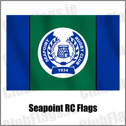 Seapoint RC Flags with the club crest and colours, Dublin Rugby - ClubFlags.ie