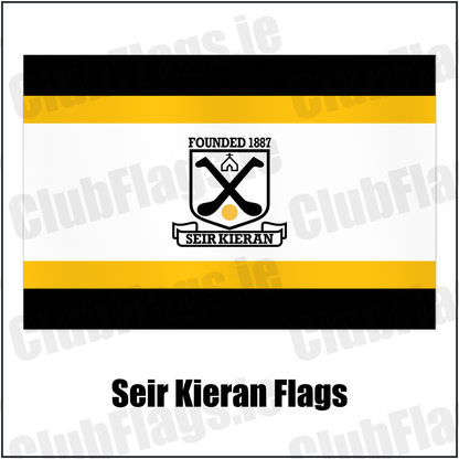 Seir Kieran Flags with the club crest and colours, Offaly GAA - ClubFlags.ie
