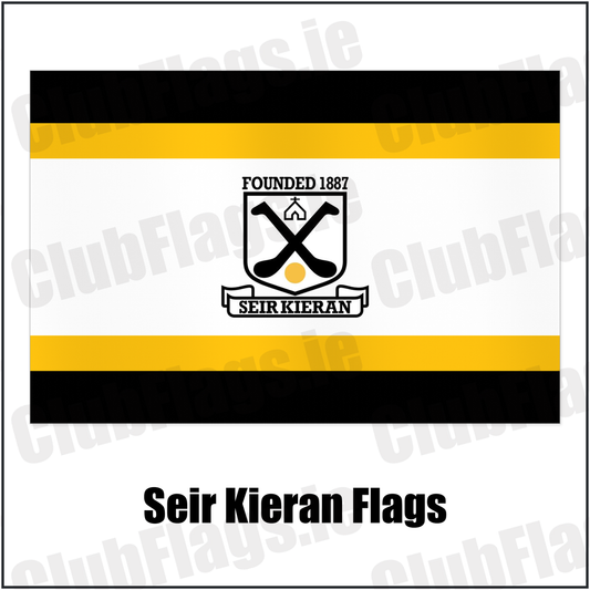 Seir Kieran Flags with the club crest and colours, Offaly GAA - ClubFlags.ie