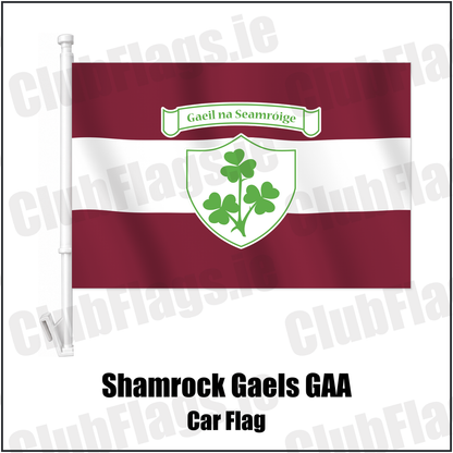 Shamrock Gaels GAA Car Flag with the club crest and colours, Sligo GAA - ClubFlags.ie