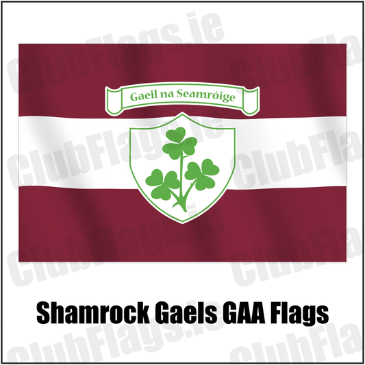 Shamrock Gaels GAA Flags with the club crest and colours, Sligo GAA - ClubFlags.ie