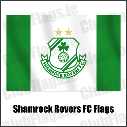Shamrock Rovers FC Flags with the club crest and colours, Dublin Football - ClubFlags.ie