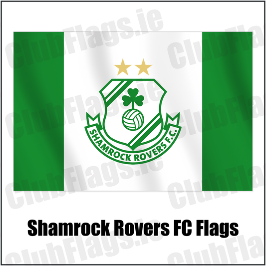 Shamrock Rovers FC Flags with the club crest and colours, Dublin Football - ClubFlags.ie