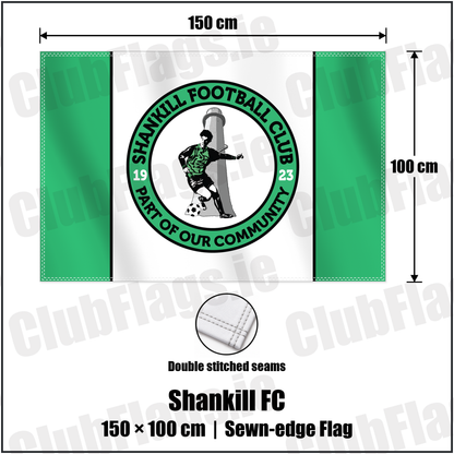 Shankill FC 100cm x 150cm Flag (sewn on the edges) with the club crest and colours, Dublin Football - ClubFlags.ie