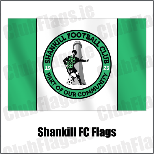 Shankill FC Flags with the club crest and colours, Dublin Football - ClubFlags.ie
