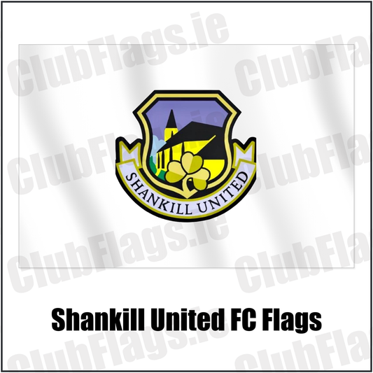 Shankill United FC Flags with the club crest and colours, Antrim Football - ClubFlags.ie