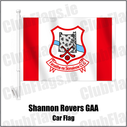 Shannon Rovers GAA Car Flag with the club crest and colours, Tipperary GAA - ClubFlags.ie