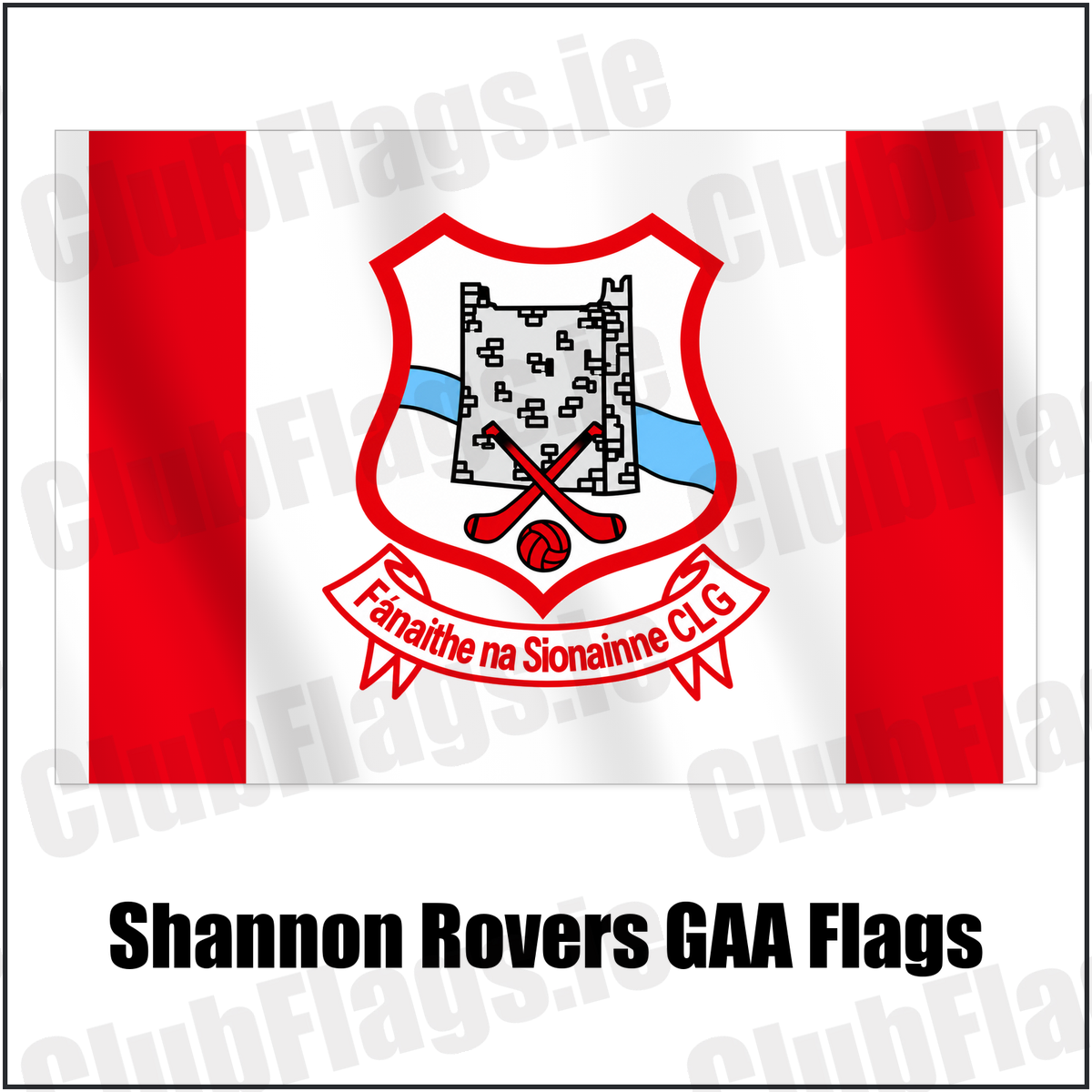 Shannon Rovers GAA Flags with the club crest and colours, Tipperary GAA - ClubFlags.ie