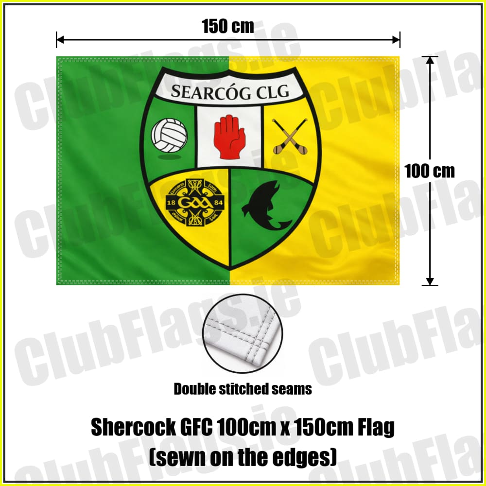 Shercock GFC 100cm x 150cm Flag (sewn on the edges) - ClubFlags.ie