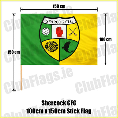 Shercock GFC 100cm x 150cm Stick Flag - ClubFlags.ie