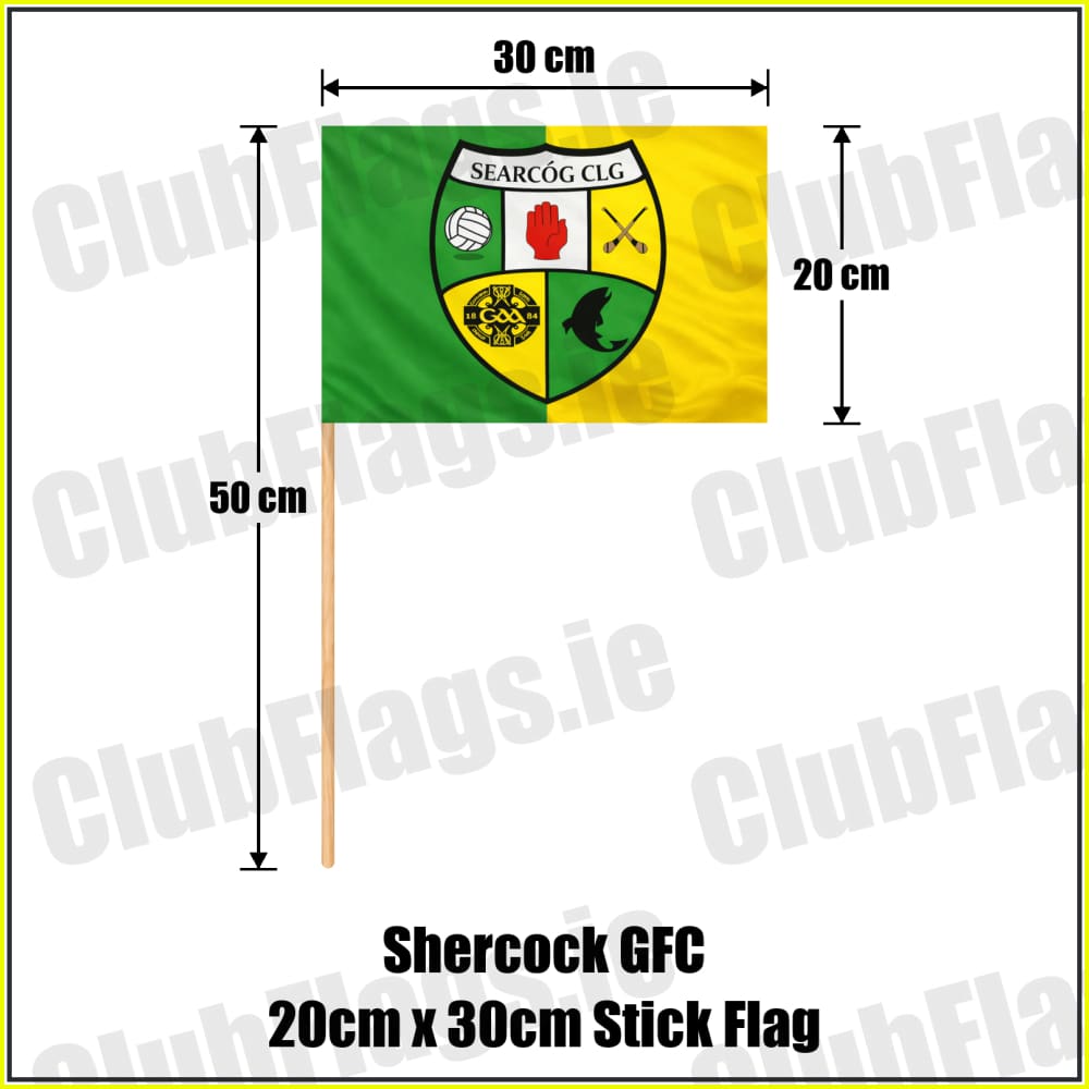 Shercock GFC 20cm x 30cm Stick Flag - ClubFlags.ie