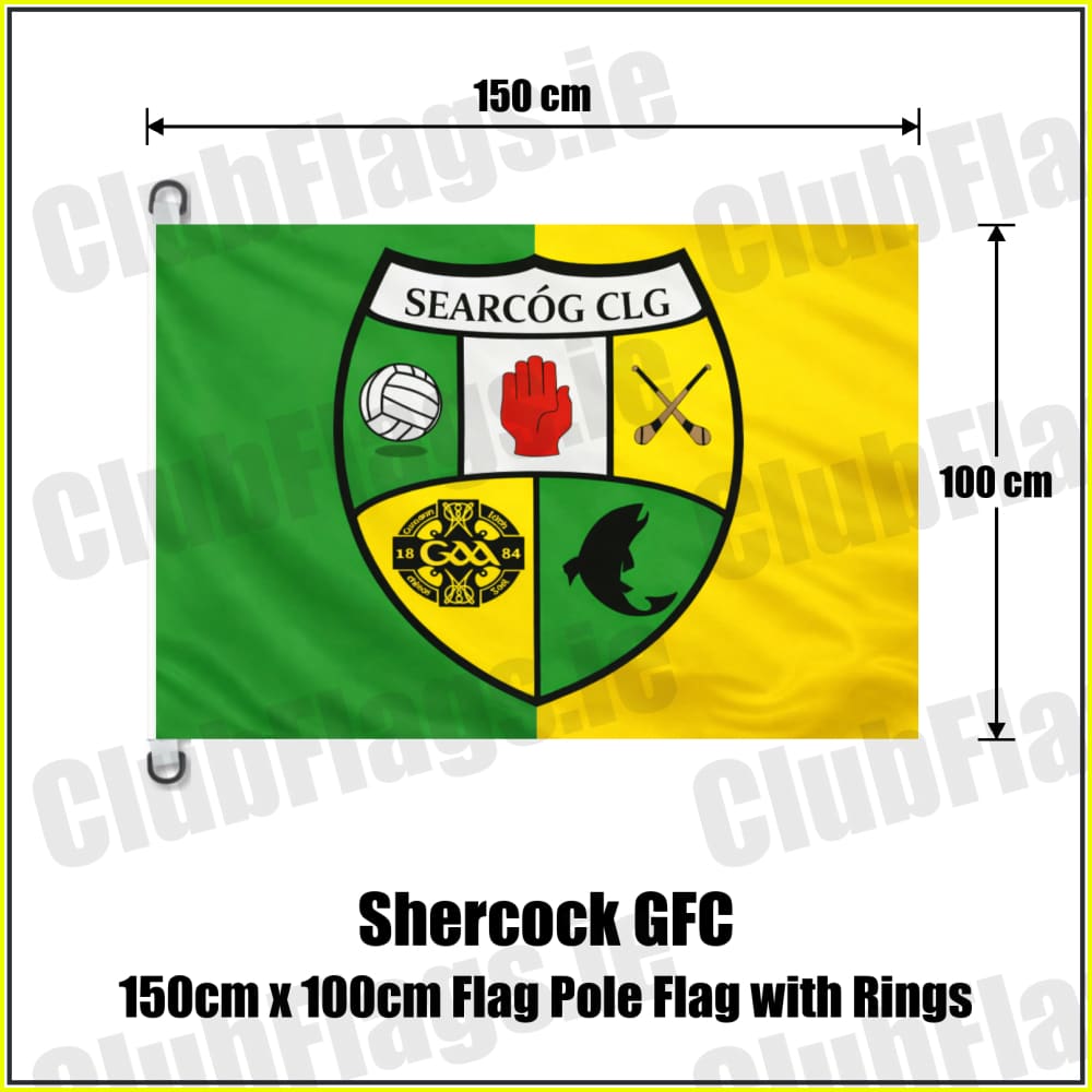 Shercock GFC 150cm x 100cm Flag Pole Flag with Rings - ClubFlags.ie