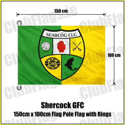 Shercock GFC 150cm x 100cm Flag Pole Flag with Rings - ClubFlags.ie