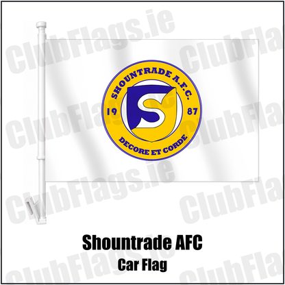 Shountrade AFC Car Flag with the club crest and colours, Limerick Football - ClubFlags.ie