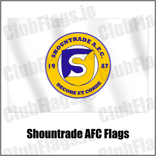 Shountrade AFC Flags with the club crest and colours, Limerick Football - ClubFlags.ie