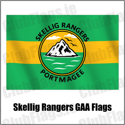 Skellig Rangers GAA Flags with the verified club crest and colours, Kerry GAA - ClubFlags.ie