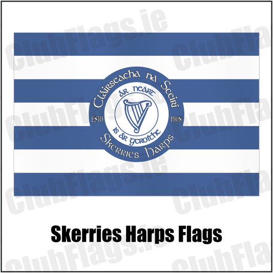 Skerries Harps Flags with the club crest and colours, Dublin GAA - ClubFlags.ie