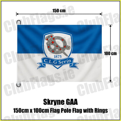 Skryne GAA 150cm x 100cm Flag Pole Flag with Rings - ClubFlags.ie