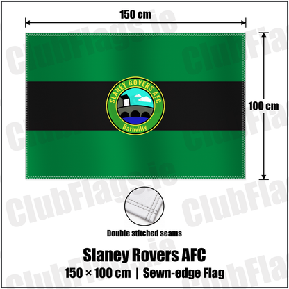 Slaney Rovers AFC 100cm x 150cm Flag (sewn on the edges) with the club crest and colours, Carlow football - ClubFlags.ie