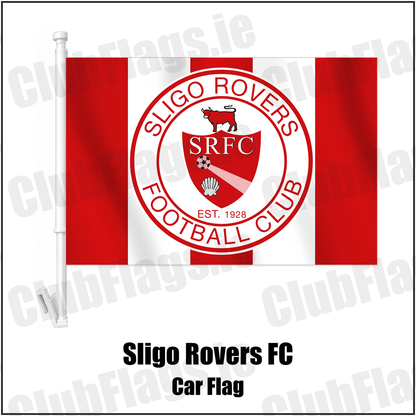 Sligo Rovers FC Car Flag with the club crest and colours, Sligo Football - ClubFlags.ie