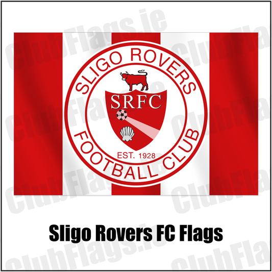 Sligo Rovers FC Flags with the club crest and colours, Sligo Football - ClubFlags.ie