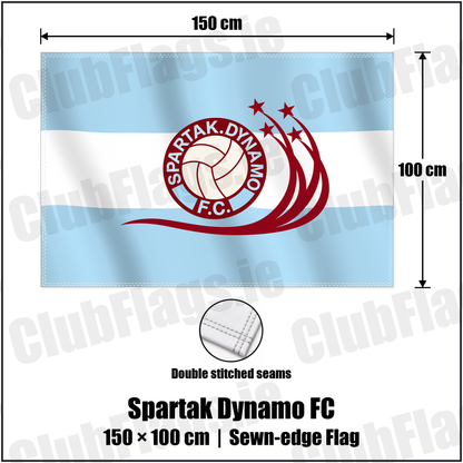 Spartak Dynamo FC 100cm x 150cm Flag (sewn on the edges) with the club crest and colours, Dublin Football - ClubFlags.ie
