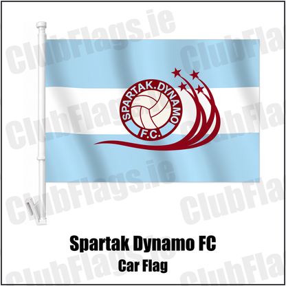 Spartak Dynamo FC Car Flag with the club crest and colours, Dublin Football - ClubFlags.ie