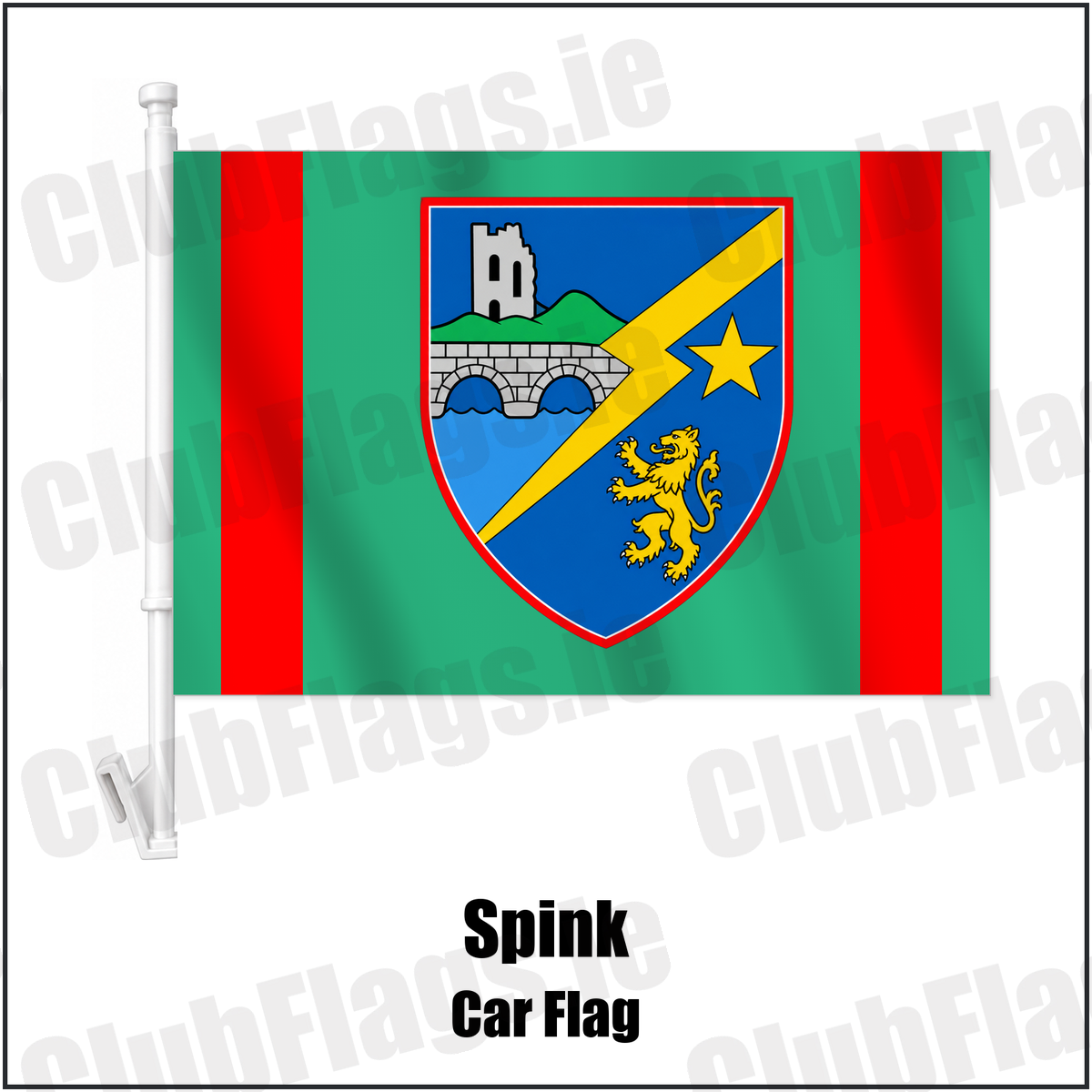 Spink Car Flag with the club crest and colours, Laois GAA - ClubFlags.ie