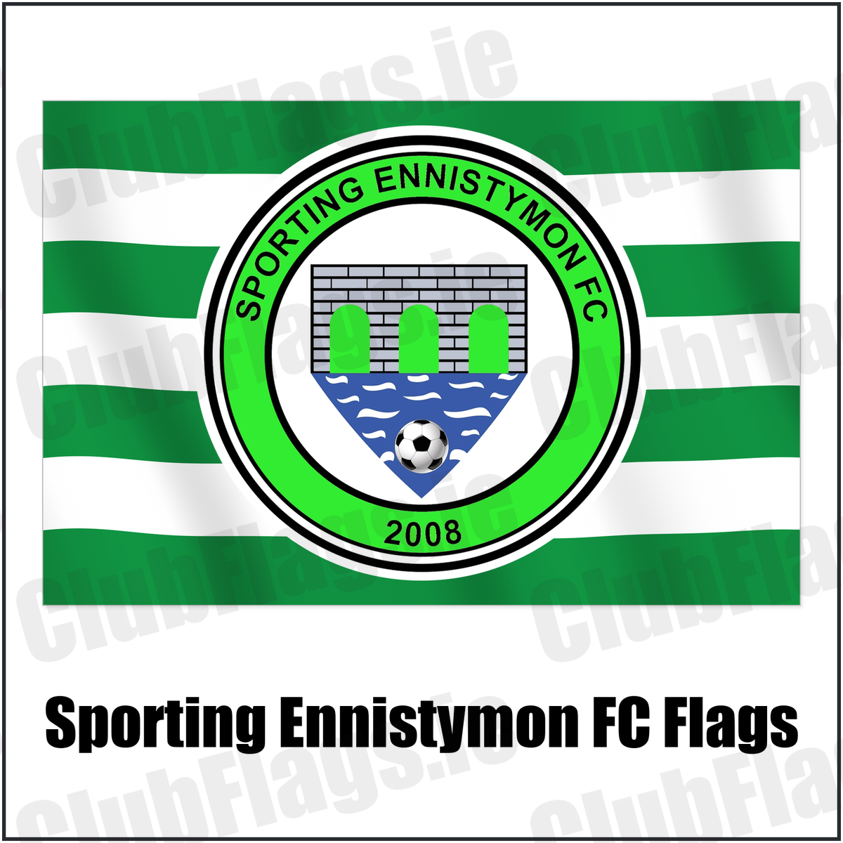 Sporting Ennistymon FC Flags with the verified club crest and colours, Clare Football - ClubFlags.ie