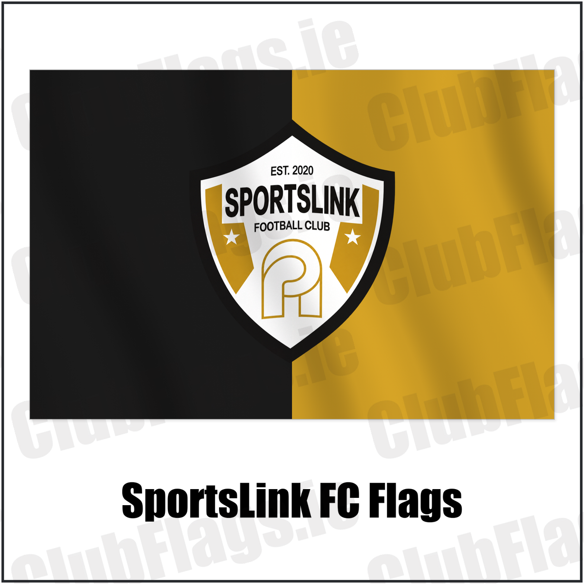 SportsLink FC Flags with the verified club crest and colours, Dublin Football - ClubFlags.ie