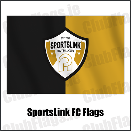 SportsLink FC Flags with the verified club crest and colours, Dublin Football - ClubFlags.ie