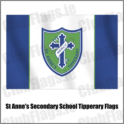 St Anne's Secondary School Tipperary Flags with the club crest and colours, Tipperary GAA - ClubFlags.ie