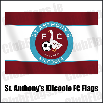 St. Anthony's Kilcoole FC Flags with the club crest and colours, Wicklow Football - ClubFlags.ie