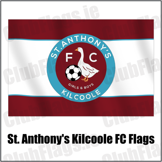 St. Anthony's Kilcoole FC Flags with the club crest and colours, Wicklow Football - ClubFlags.ie