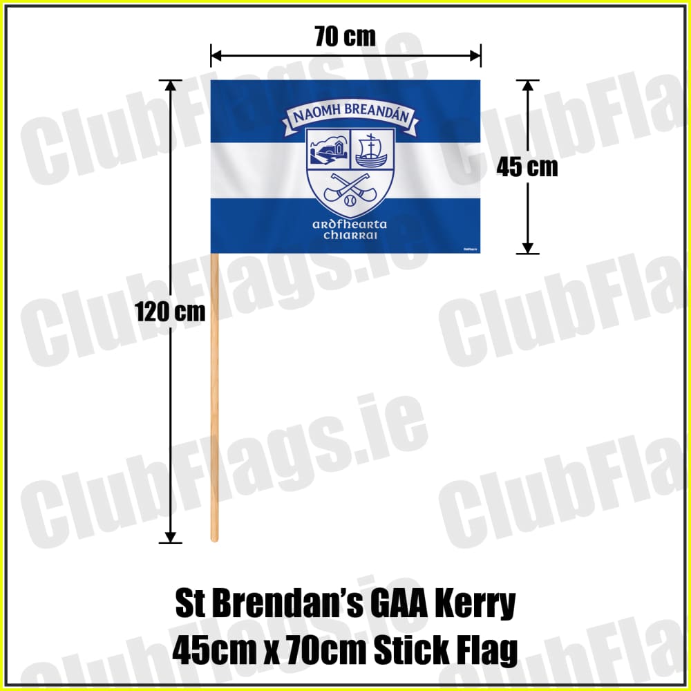 St Brendan’s GAA Kerry 45cm x 70cm Stick Flag - ClubFlags.ie