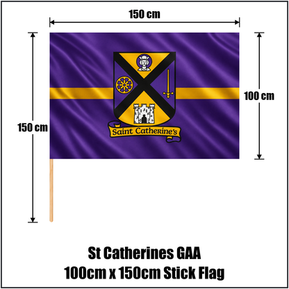 St Catherines GAA 100cm x 150cm Stick Flag - ClubFlags.ie