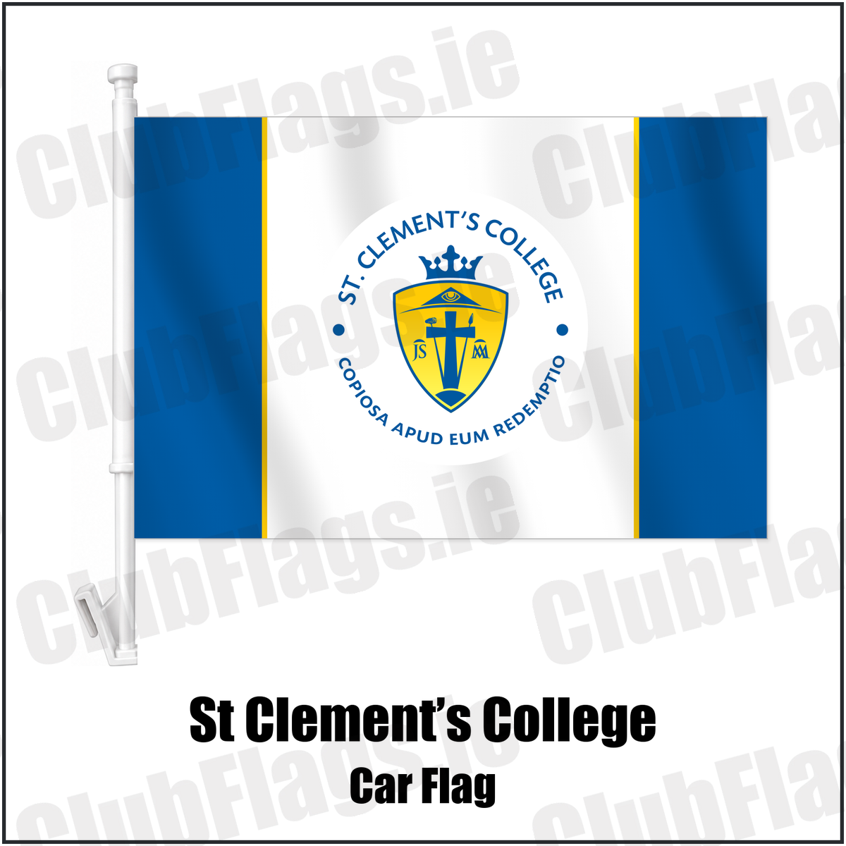 St Clement’s College Car Flag with the club crest and colours, Limerick GAA - ClubFlags.ie