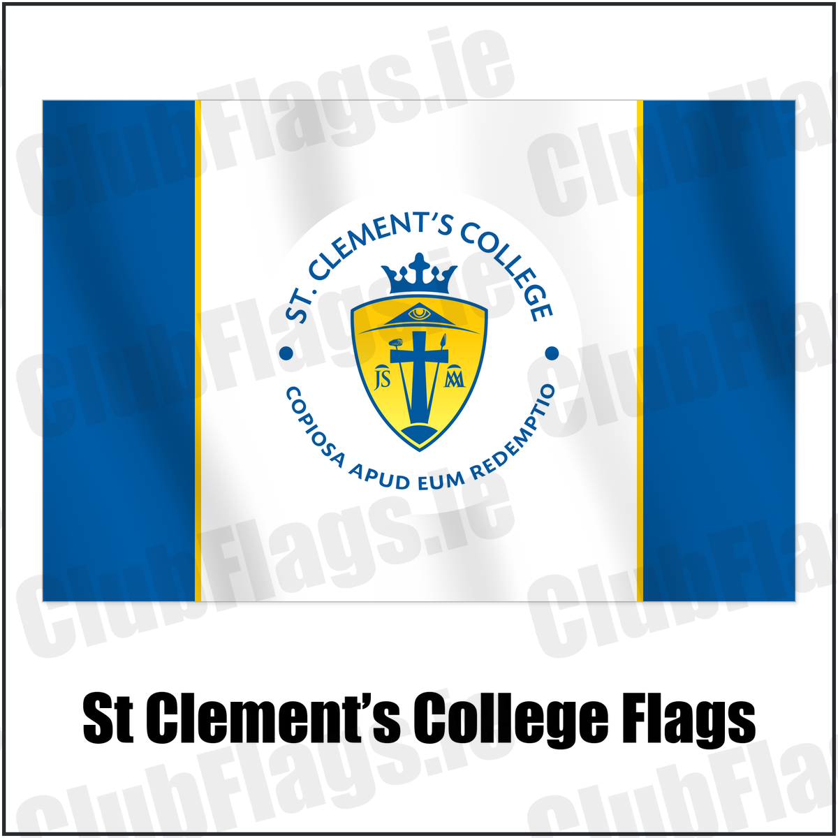 St Clement’s College Flags with the club crest and colours, Limerick GAA - ClubFlags.ie