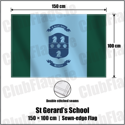 St Gerard’s School 100cm x 150cm Flag (sewn on the edges) with the club crest and colours, Wicklow Rugby - ClubFlags.ie