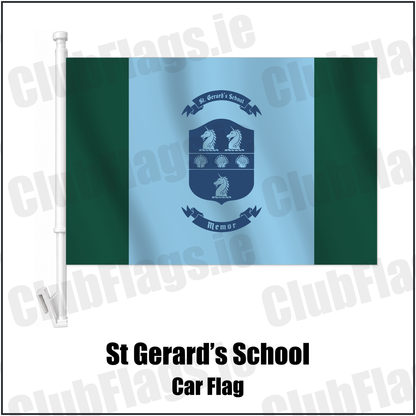 St Gerard’s School Car Flag with the club crest and colours, Wicklow Rugby - ClubFlags.ie