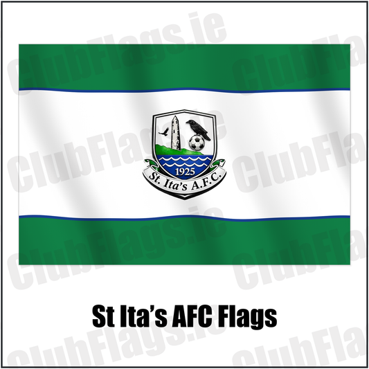 St Ita’s AFC Flags with the club crest and colours, Dublin Football - ClubFlags.ie