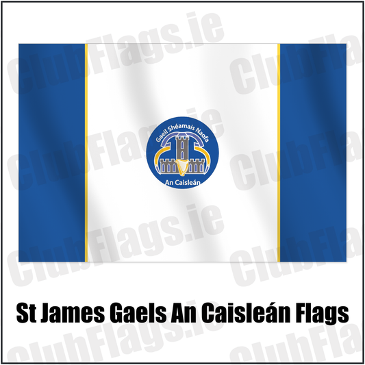 St James Gaels An Caisleán Flags with the club crest and colours, Dublin GAA - ClubFlags.ie