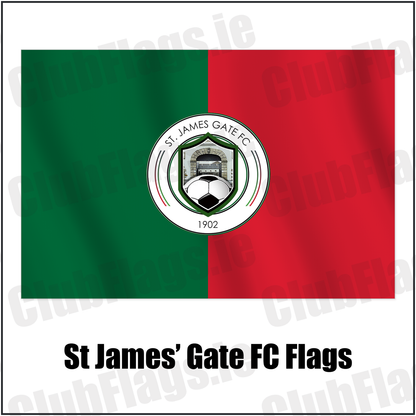 St James’ Gate FC Flags with the club crest and colours, Dublin Football - ClubFlags.ie