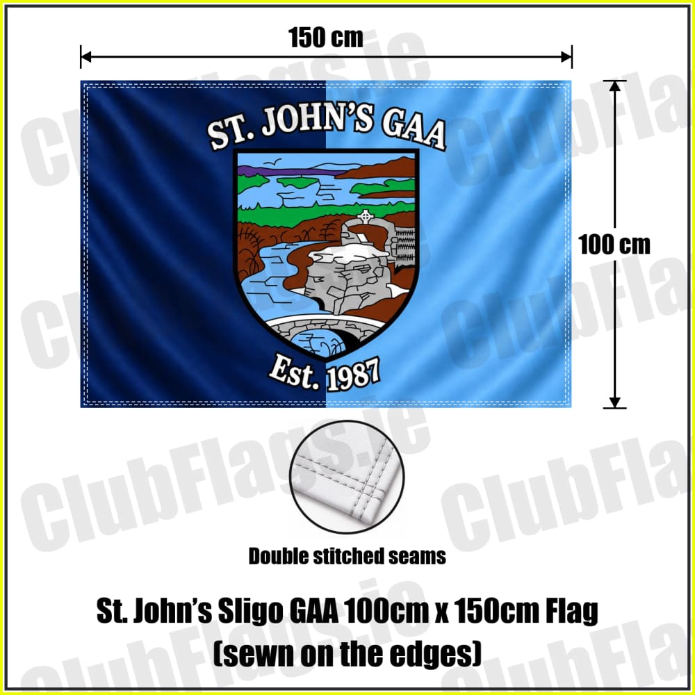 St. John’s Sligo GAA 100cm x 150cm Flag (sewn on the edges) - ClubFlags.ie