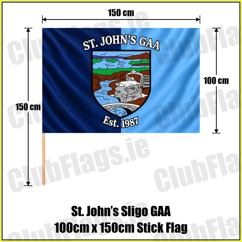 St. John’s Sligo GAA 100cm x 150cm Stick Flag - ClubFlags.ie
