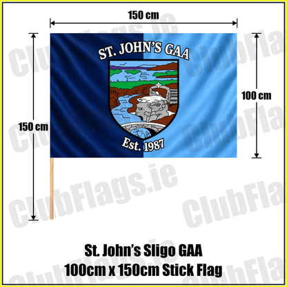 St. John’s Sligo GAA 100cm x 150cm Stick Flag - ClubFlags.ie
