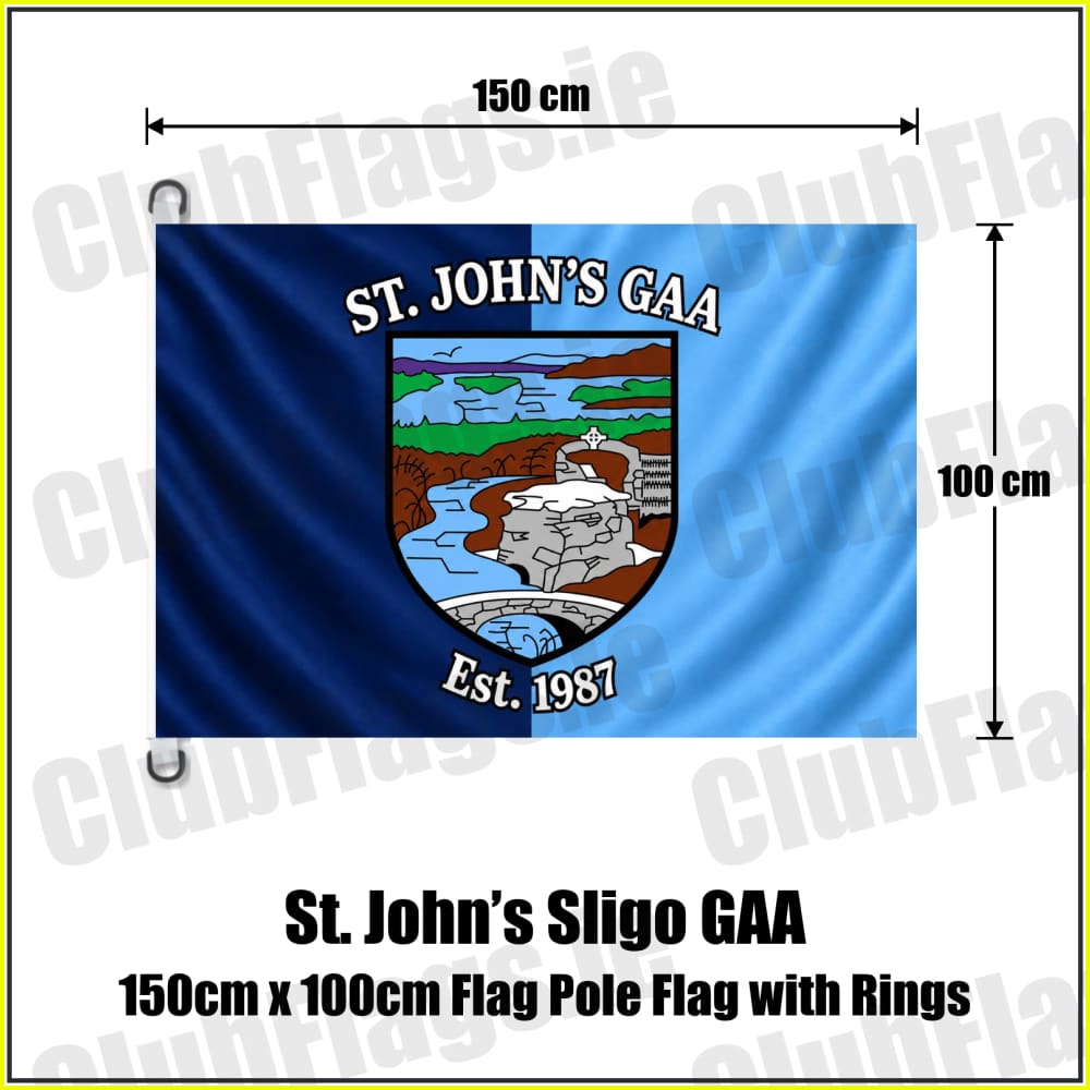 St. John’s Sligo GAA 150cm x 100cm Flag Pole Flag with Rings - ClubFlags.ie